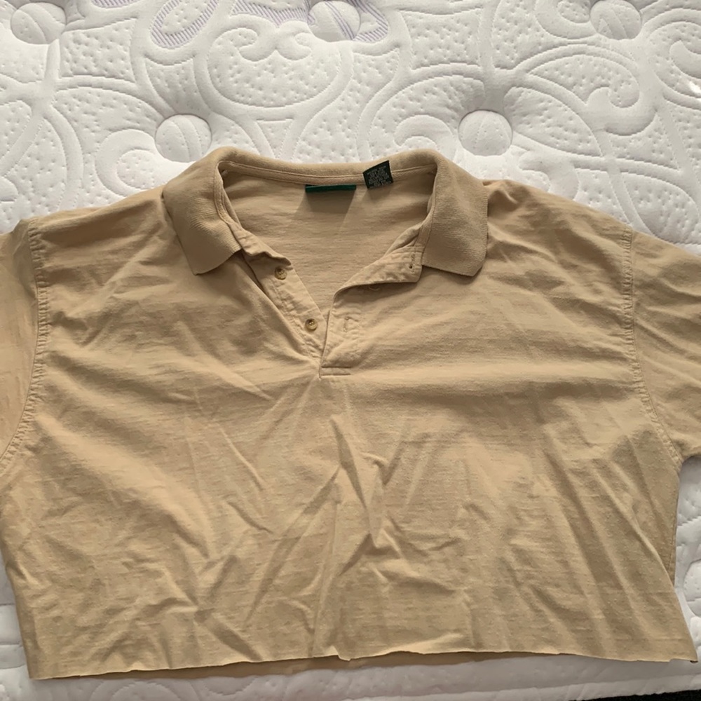 xl Coleman beige cropped long sleeve top